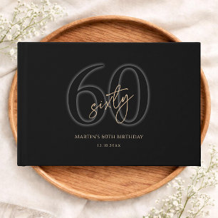 Livre D'or Or Noir Moderne 60e Anniversaire