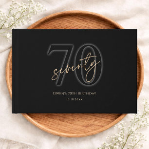 Livre D'or Or Noir Moderne 70e Anniversaire