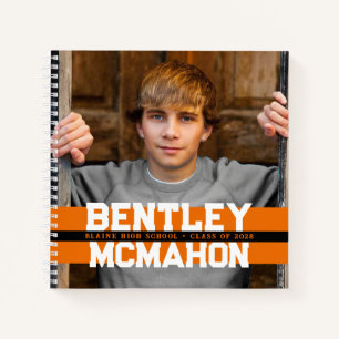 Livre d'or Orange & Black Photo Graduation