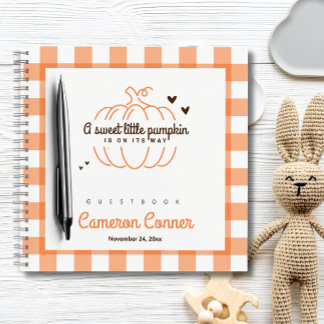 Livre d'or Orange Plaid Little Citrouille Baby sho