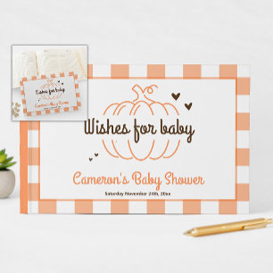 Livre D'or Orange Plaid Little Citrouille Baby shower neutre