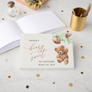 Livre D'or Ours En Conflit, Ballons Verts, Premier Anniversai