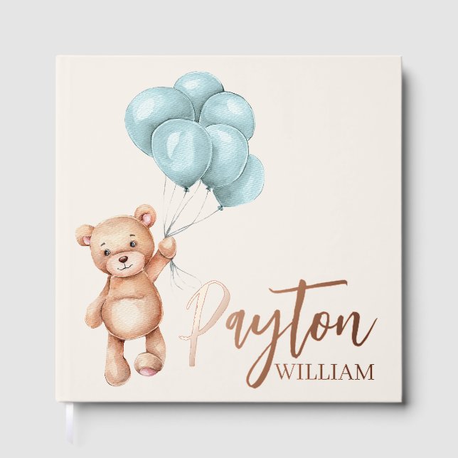 Livre D'or Ours en peluche avec ballons (Recto)