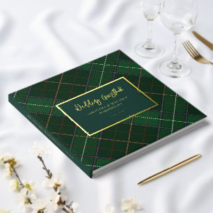 Livre D'or Paid Rustic Tartan Mariage Gold Foil