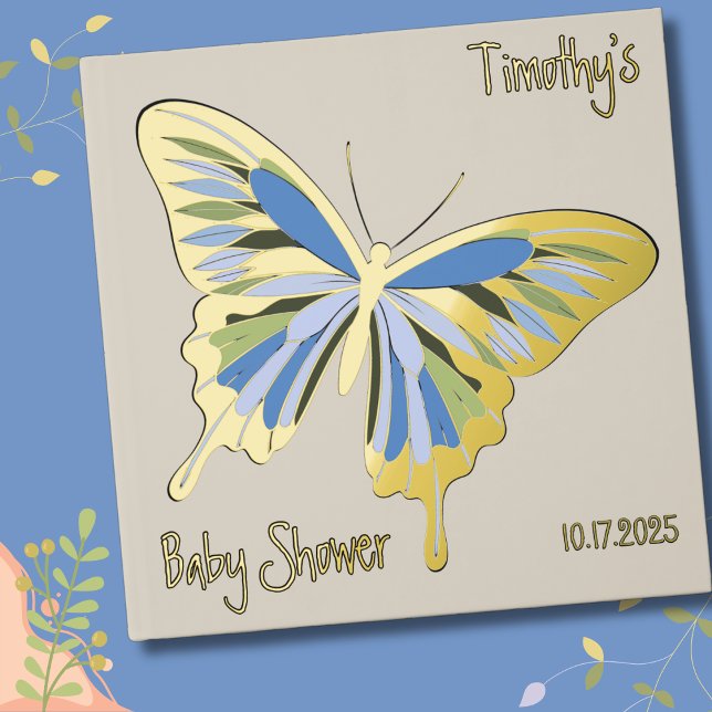Livre D'or Palette de papillon Baby shower Rose or (Créateur téléchargé)