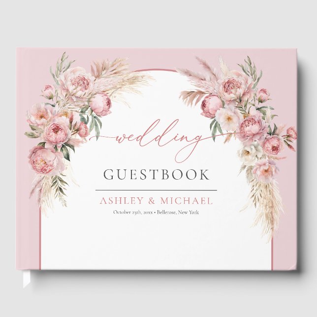 Livre D'or Pampas boho arche chic pampas eucalyptus (Recto)