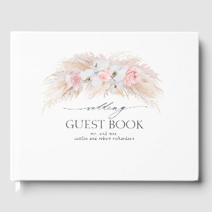 Livre D'or Pampas Grass et Orchidées Blanches Mariage tropica