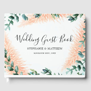 Livre D'or Pampas moderne Foliage verdure Mariage aquarelle
