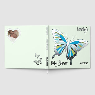 Livre D'or Papillon Douce Palette Baby Shower feuille d'argen