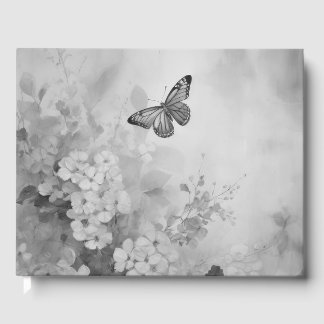Livre D'or Papillon noir et blanc