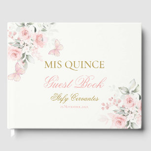 Livre D'or Papillon rose Quinceañera