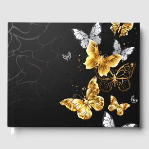 Livre D'or Papillons blancs et dorés