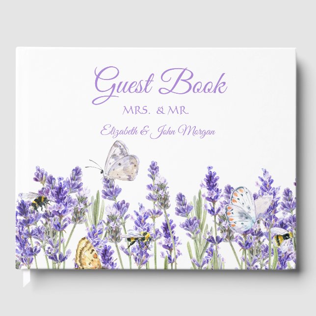 Livre D'or Papillons Lavander Botanique (Recto)