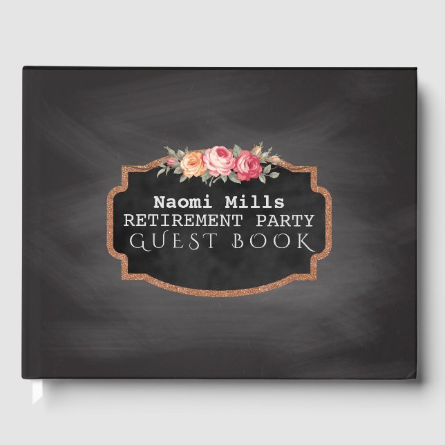 Livre D'or Parti de retraite des enseignants | Chalkboard Flo (Recto)