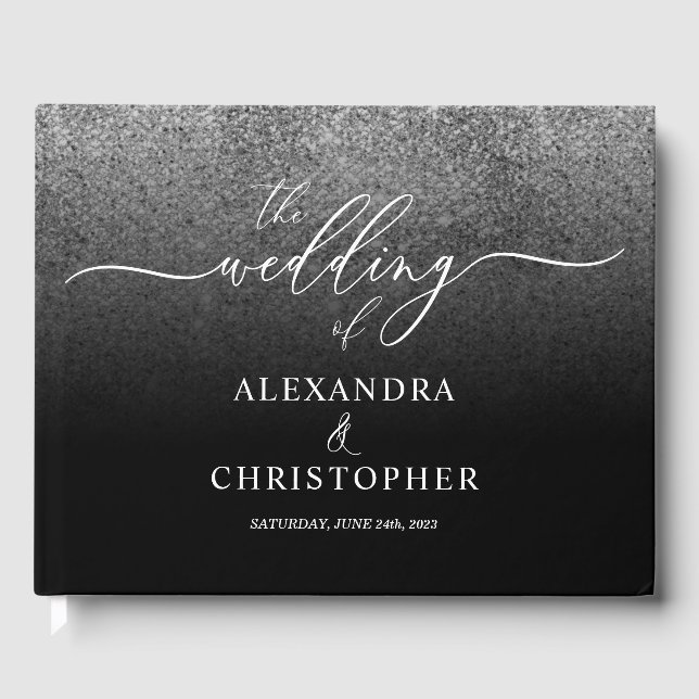 Livre D'or Parties scintillant Argent SPARKling Mariage calli (Recto)