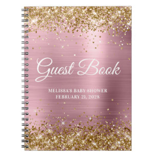 Livre d'or Parties scintillant Baby shower rose cl