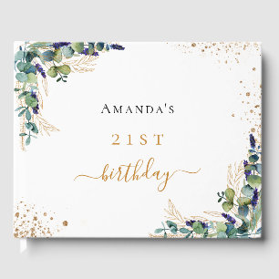 Livre d'or parties scintillant de verdure eucalypt