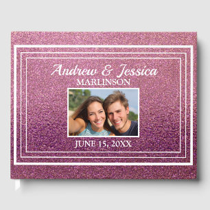 Livre D'or Parties scintillant violet moderne Mariage photo b