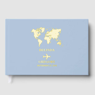Livre D'or Passeport Mariage Destination Monde Bleu Poussiére