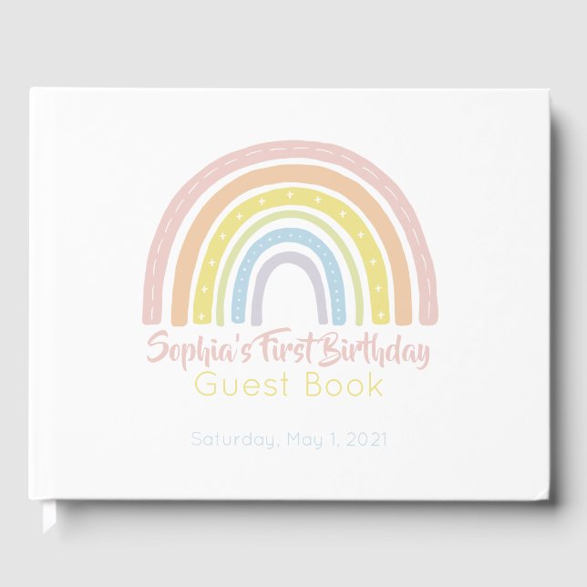 Livre D'or Pastel Boho Rainbow (Recto)