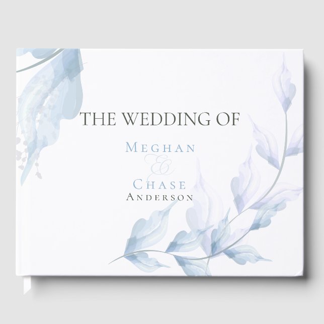 Livre D'or Pastel Faded Lilac et Dusty Blue Foliage (Recto)