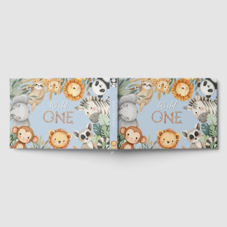 Livre D'or Pastel Tropical Wild One Jungle Safari Animaux