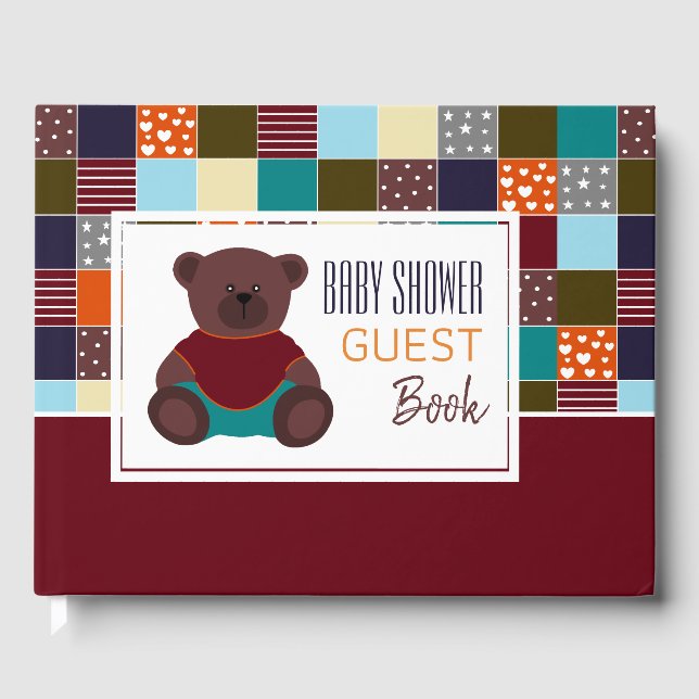 Livre D'or Patchwork Teddy Bear, Baby shower (Recto)