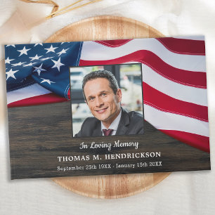 Livre D'or Patriotic USA American Flag Memorial Funeral