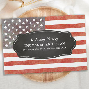 Livre D'or Patriotic Worn USA Flag Veteran Memorial Funeral