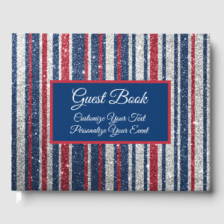 Livre D'or Patriotique rouge blanc Parties scintillant Motif