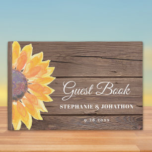 Livre D'or Pays Russe Tournesol Grange Mariage bois