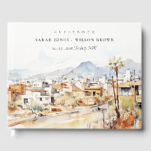 Paysage aquarelle de mariage à Tucson, Arizona