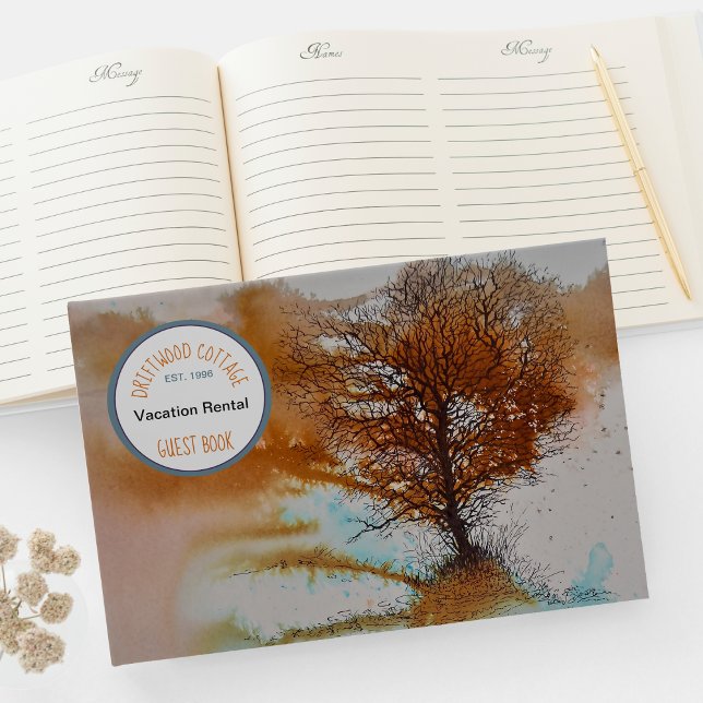 Livre D'or Paysage Location de vacances Art Tree (Landscape Tree Art Vacation Rental Guest Book from Jenn's Emporium. )
