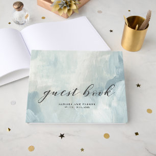 Livre D'or Peint Ciel moderne Abstrait Brushstrokes Mariage