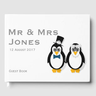 Livre D'or Penguins Mariage Guest Book (personnalisable)