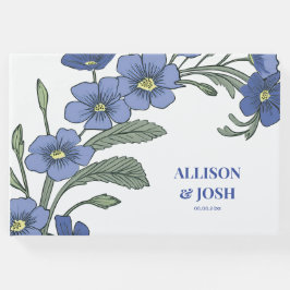 Livre D'or Périwinkle bleu Floral Mariage moderne