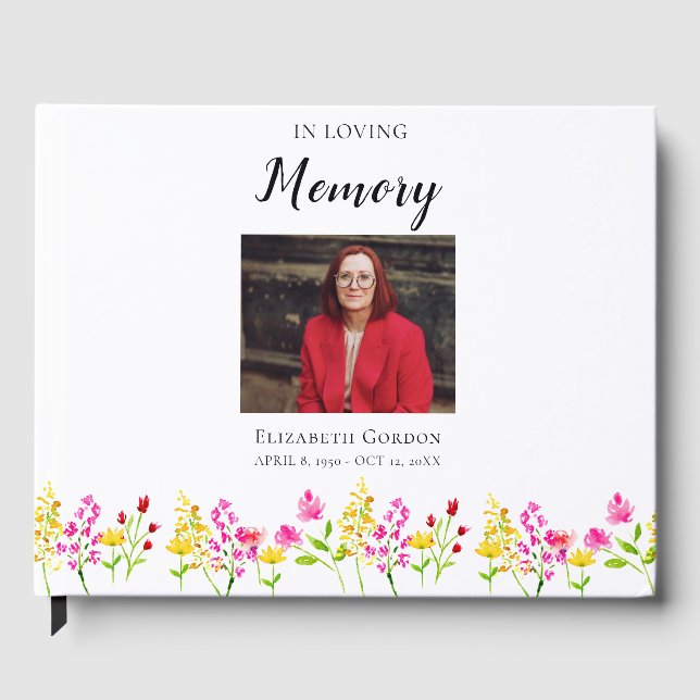 Livre D'or Personalized Funeral Floral Memorial Remembrance K (Recto)