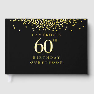 Livre D'or Personnalisé 60e anniversaire élégant or noir