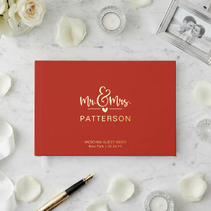 Livre d'or personnalisé de mariage en feuille de m