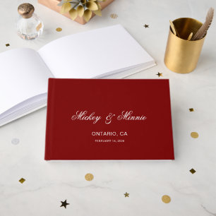 Livre d'or personnalisé Deep Red avec texte person