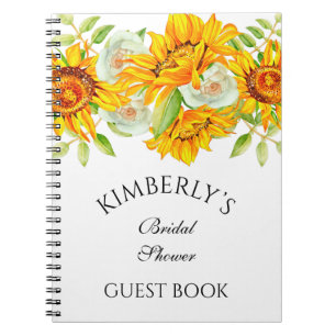 Livre d'or personnalisé floral aquarelle tournesol