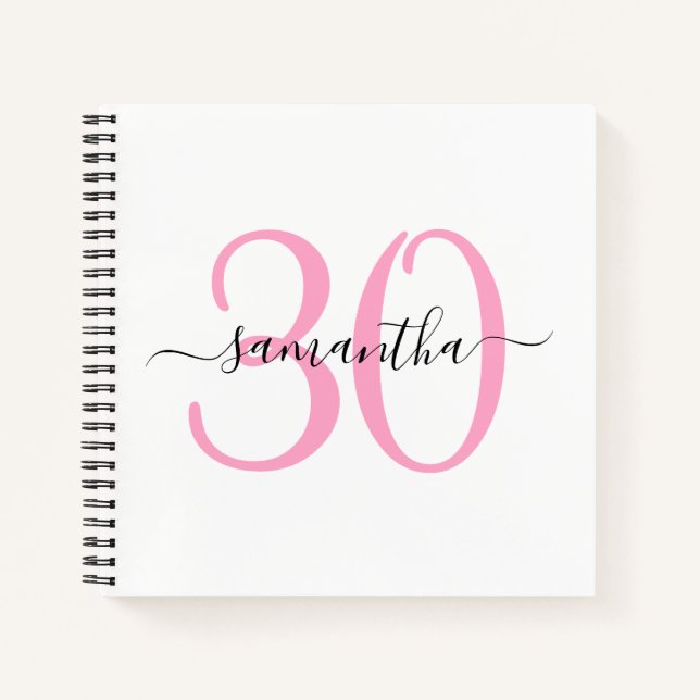 Livre d'or personnalisé Pink 30th Birthday (Devant)