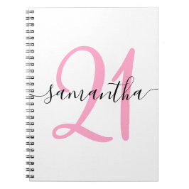 Livre d'or personnalisé rose 21e anniversaire