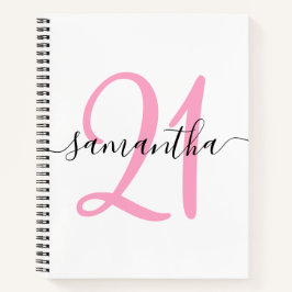 Livre d'or personnalisé rose 21e anniversaire
