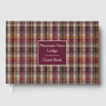 Livre d'or personnalisé style Gingham pour locatio