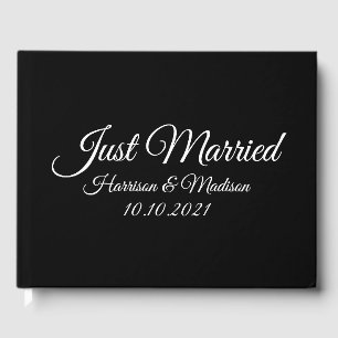 Livre D'or Personnaliser Nom, date, mariage noir blanc