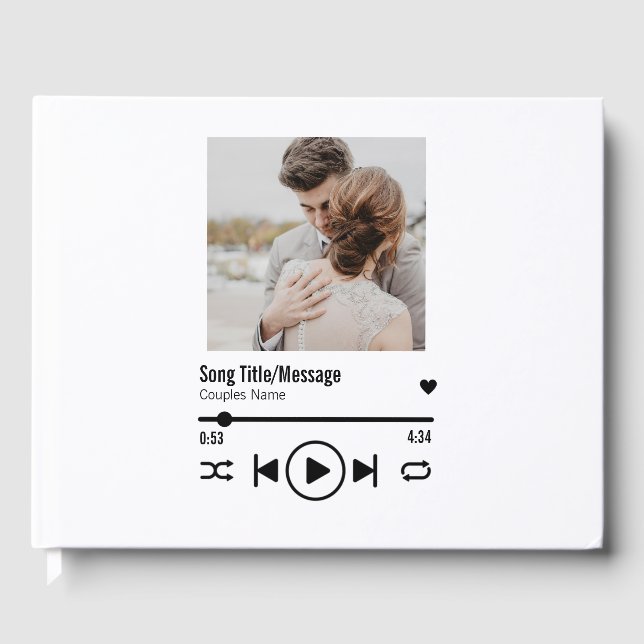 Livre D'or Personnalized Newlywed Photo Song Playlist (Recto)