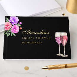 Livre D'or Pétales de Pivoine Rose et Apéritif de Mariage au 