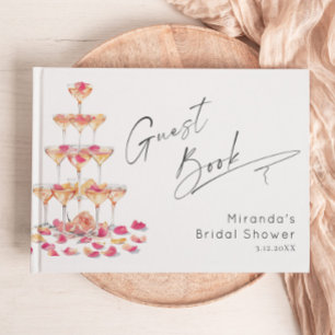 Livre D'or Pétales et Prosecco Douche nuptiale Rose chaud