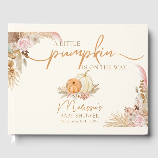 Livre D'or Petit Citrouille Boho Fall Floral (Recto)